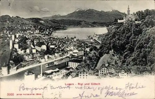 Ak Luzern Stadt Luzern Schweiz, Rigi und Gütsch