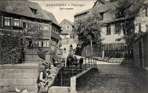 Ak Sonneberg in Thüringen, Steinersgasse, Kinder