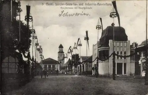 Ak Schwerin in Mecklenburg 3. Meckl. Landes Gewerbe- und Industrie-Ausstellung 1907, Hauptstraße