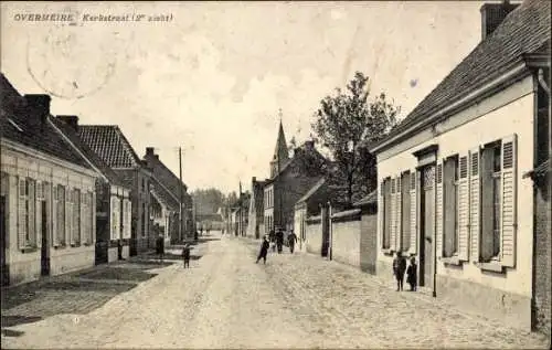 Ak Overmeire Berlaere Berlare Ostflandern, rue de l'Église