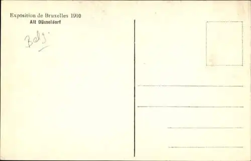 Ak Bruxelles Brüssel, Exposition 1910, Alt Düsseldorf