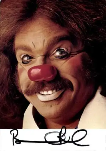 Ak Schauspieler Bernhard Paul, Portrait als Clown im Zirkus Roncalli, Autogramm