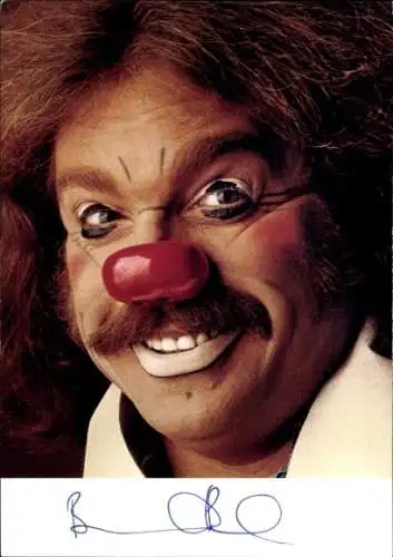 Ak Schauspieler Bernhard Paul, Portrait als Clown im Zirkus Roncalli, Autogramm