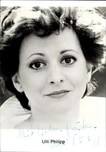 Ak Schauspielerin Ulli Philipp, Portrait, Autogramm