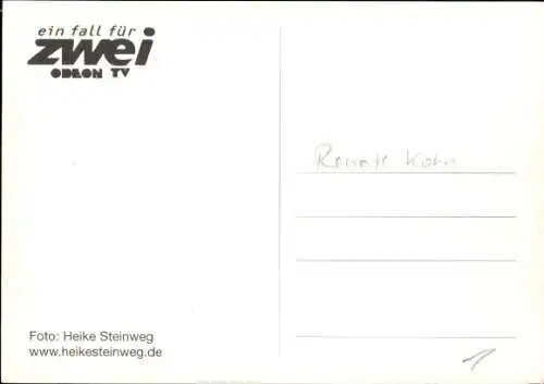 Ak Schauspielerin Renate Kohn, Serie Ein Fall für zwei, Portrait, Autogramm