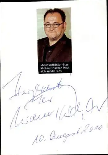 Ak Schauspieler Michael Trischan, Serie Sachsenklinik, Portrait, Autogramm