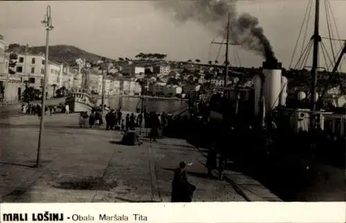 Foto Ak Mali Lošinj Lussinpiccolo Kroatien, Obala Marsala Tita, Adria-Dampfschiff im Hafen