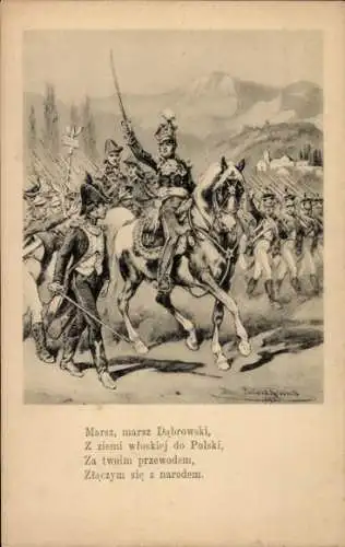 Künstler Ak Kossak, Juliusz, Kavallerie