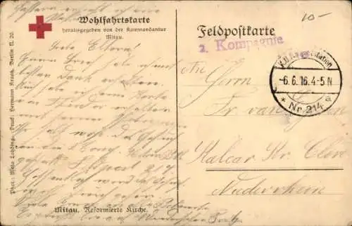 Ak Jelgava Mitau Lettland, Reformierte Kirche