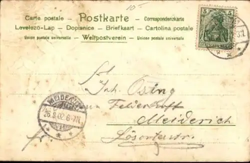 Präge Litho Barometer steht auf Sturm, Frosch springt ins Wasser