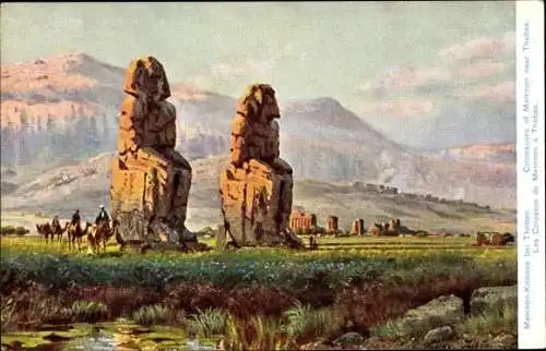 Künstler Ak Theben Ägypten, Memnon Kolosse