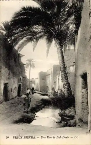 Ak Biskra Algerien, Rue de Bab Darb