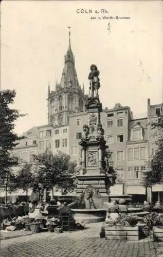 Ak Köln am Rhein, Jan v. Werth-Brunnen