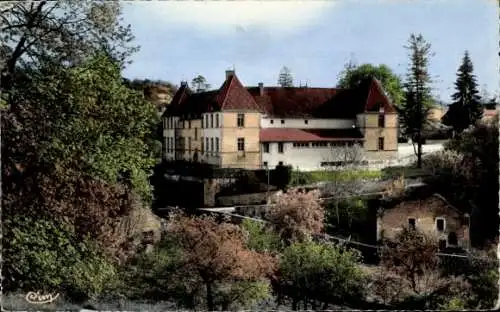 Ak Montmoyen Côte-d'Or, Schloss, Ecole, Colonie de Vacances