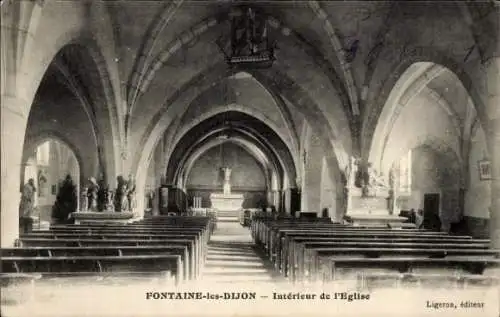 Ak Fontaine-lès-Dijon Côte d'Or, Interieur de l'Eglise