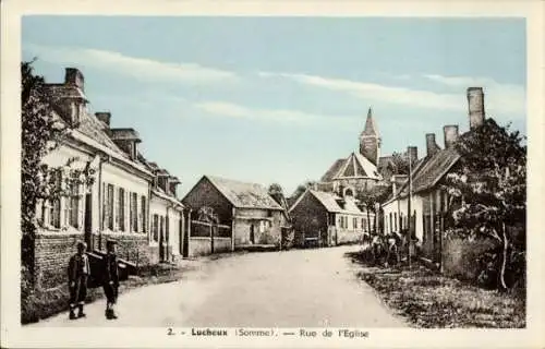 Ak Lucheux Somme, Rue de l'Eglise