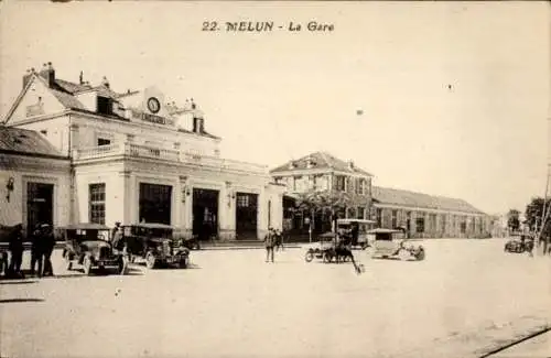 Ak Melun Seine et Marne, Gare