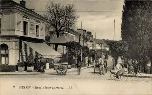 Ak Melun Seine et Marne, Quai Alsace Lorraine