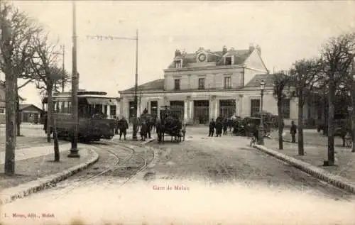 Ak Melun Seine et Marne, Gare