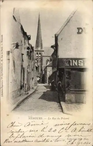 Ak Nemours Seine-et-Marne, Rue du Prieuré