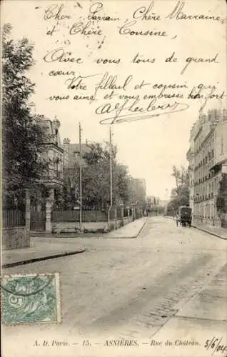 Ak Asnières-sur-Seine Hauts-de-Seine, Rue du Chateau