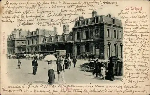 Ak Le Tréport Seine Maritime, Bahnhof