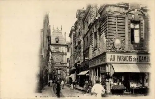 Ak Rouen Seine-Maritime, Große Uhr