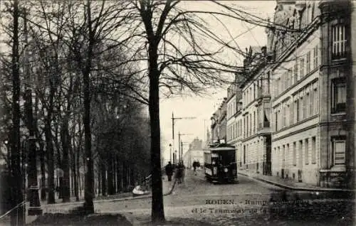 Ak Rouen Seine-Maritime, Straßenbahn