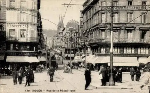 Ak Rouen Seine-Maritime, Rue de la République