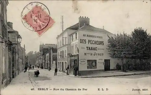 Ak Esbly Seine et Marne, Rue du Chemin de Fer