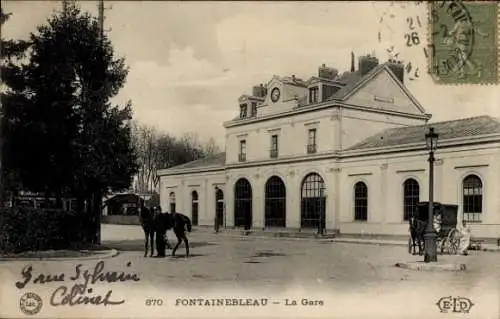 Ak Fontainebleau Seine et Marne, Bahnhof