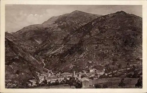 Ak Bouvières Drôme, vue generale et le Mont Angele