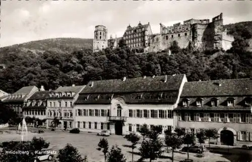 Ak Heidelberg am Neckar, Karlsplatz, Schloss