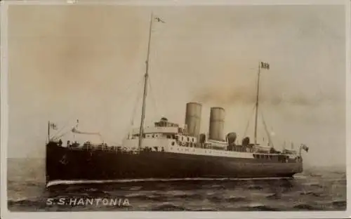 Foto Ak Passagierschiff SS Hantonia, London and South Western Railway, LSWR