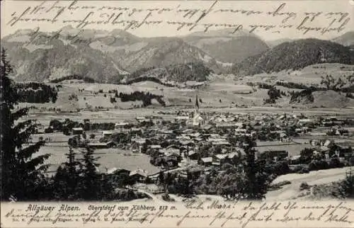 Ak Oberstdorf im Oberallgäu, Blick vom Kühberg