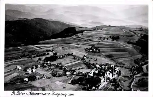 Ak St. Peter im Schwarzwald, Panorama vom Flugzeug aus