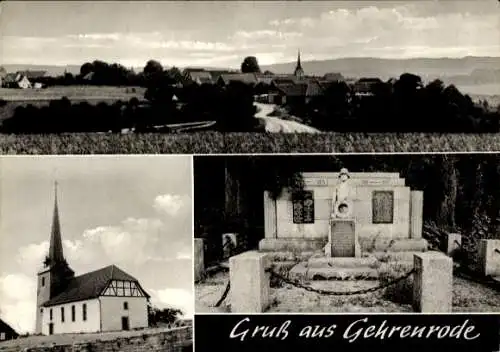 Ak Gehrenrode Bad Gandersheim in Niedersachsen, Teilansicht vom Ort, Kirche, Ehrenmal