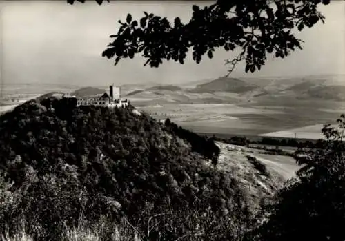 Ak Drei Gleichen Thüringen, Ruine der Wanderslebener Gleiche, im Hintergrund die Wachsenburg