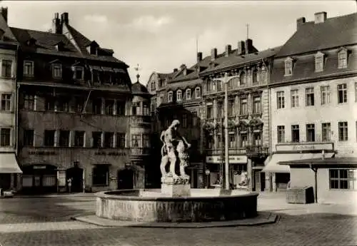 Ak Gera in Thüringen, Markt mit Simsonbrunnen