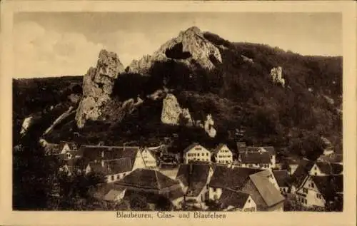 Ak Blaubeuren in Württemberg, Glas- und Blaufelsen