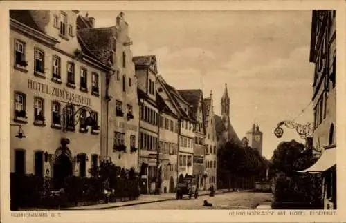 Ak Rothenburg ob der Tauber Mittelfranken, Herrenmarkt, Hotel Eisenhut