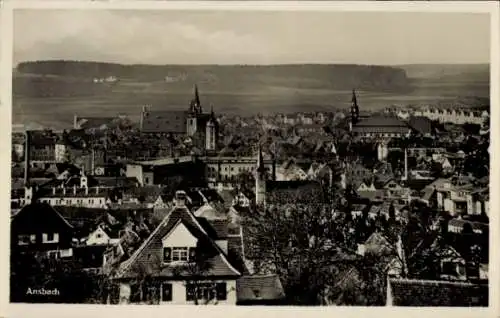 Ak Ansbach in Mittelfranken Bayern, Gesamtansicht
