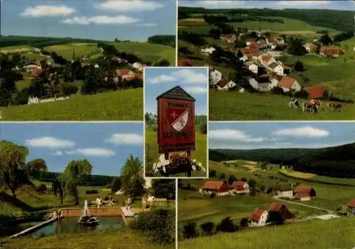 Ak Güttersbach Mossautal im Odenwald Hessen, Teilansichten, Ortsschild