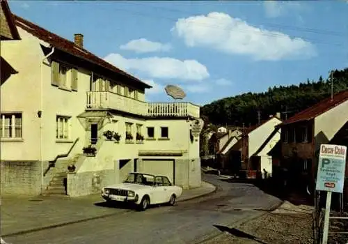 Ak Grasellenbach im Odenwald, Gasthaus Pension Zum Spessartkopf, Außenansicht, Schild Coca-Cola