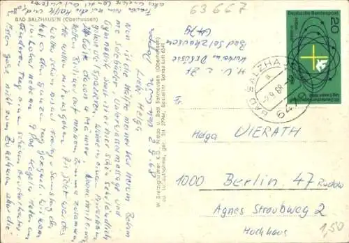 Ak Bad Salzhausen Nidda in Hessen, Totalansicht