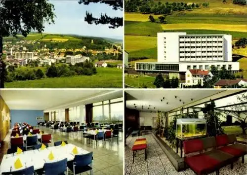 Ak Bad Soden Salmünster in Hessen, Teilansicht, Knappschafts-Sanatorium Kinzigtal, Speisesaal