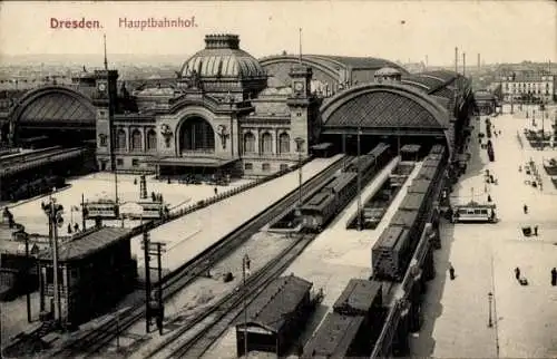 Ak Dresden, Hauptbahnhof, Bahnhof