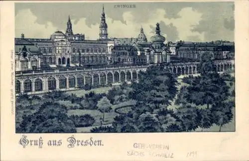 Litho Dresden Altstadt, Königlicher Zwinger