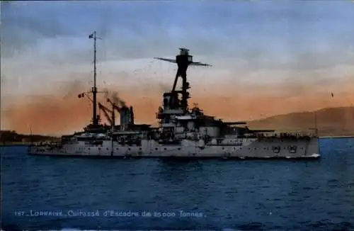 Ak Französisches Kriegsschiff Lorraine