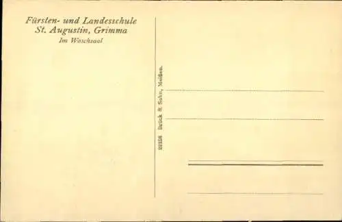 Ak Grimma in Sachsen, Waschsaal der Fürsten- u. Landesschule St. Augustin, Kinder beim Waschen
